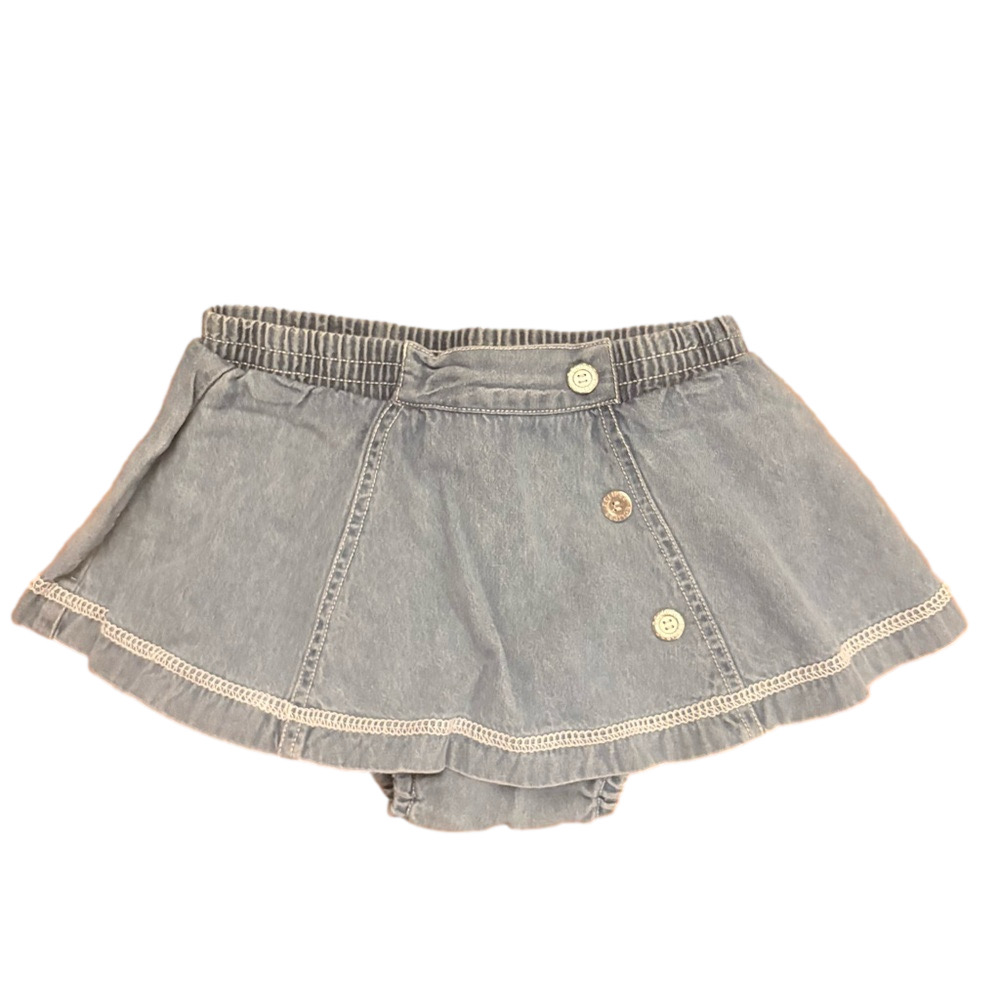 Vintage Eclipse Kids Baby Girl Light Wash Denim Skirt Skort Bubble Size 18M
